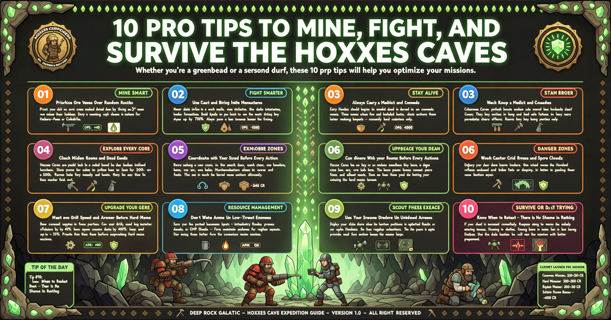 Deep Rock Galactic: 10 Pro Tips to Mine, Fight, and Survive the Hoxxes Caves